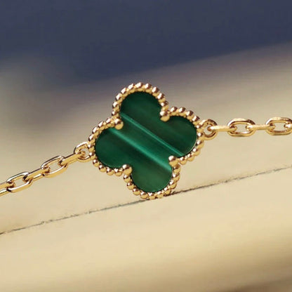 [Vintora]CLOVER 20 MOTIFS MALACHITE DIAMOND NECKLACE
