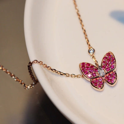 [Vintora]BUTTERFLY RED DIAMOND Vintora GOLD NECKLACE
