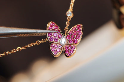 [Vintora]BUTTERFLY RED DIAMOND Vintora GOLD NECKLACE