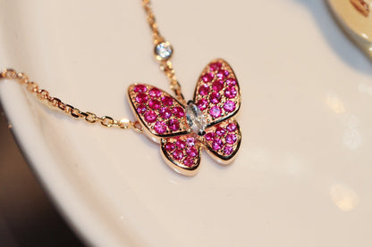 [Vintora]BUTTERFLY RED DIAMOND Vintora GOLD NECKLACE