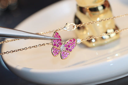 [Vintora]BUTTERFLY RED DIAMOND Vintora GOLD NECKLACE