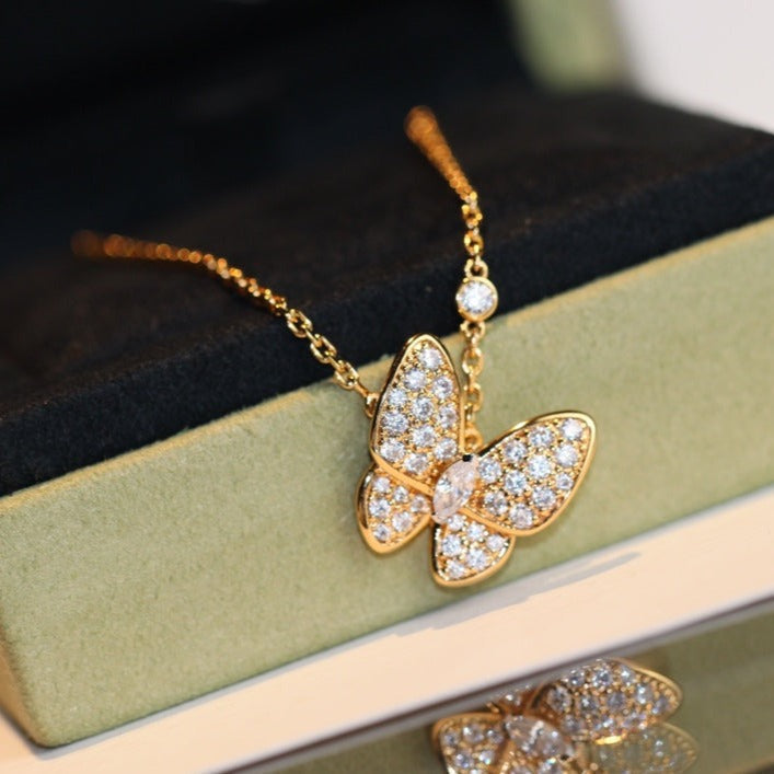 [Vintora]BUTTERFLY DIAMOND NECKLACE