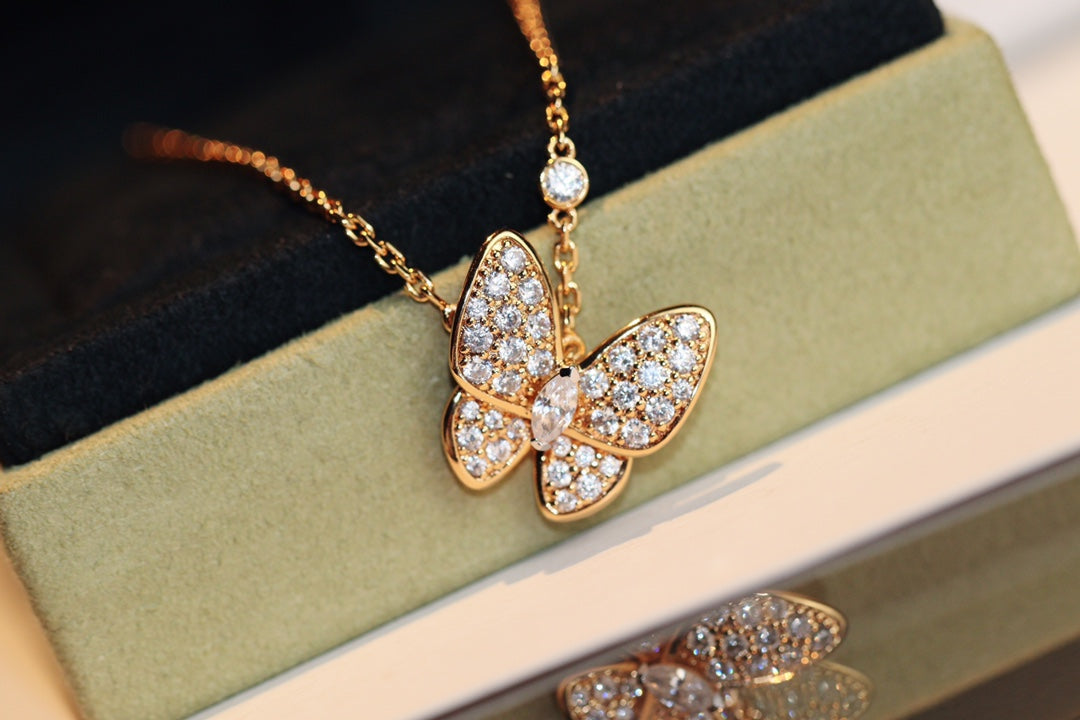 [Vintora]BUTTERFLY DIAMOND NECKLACE