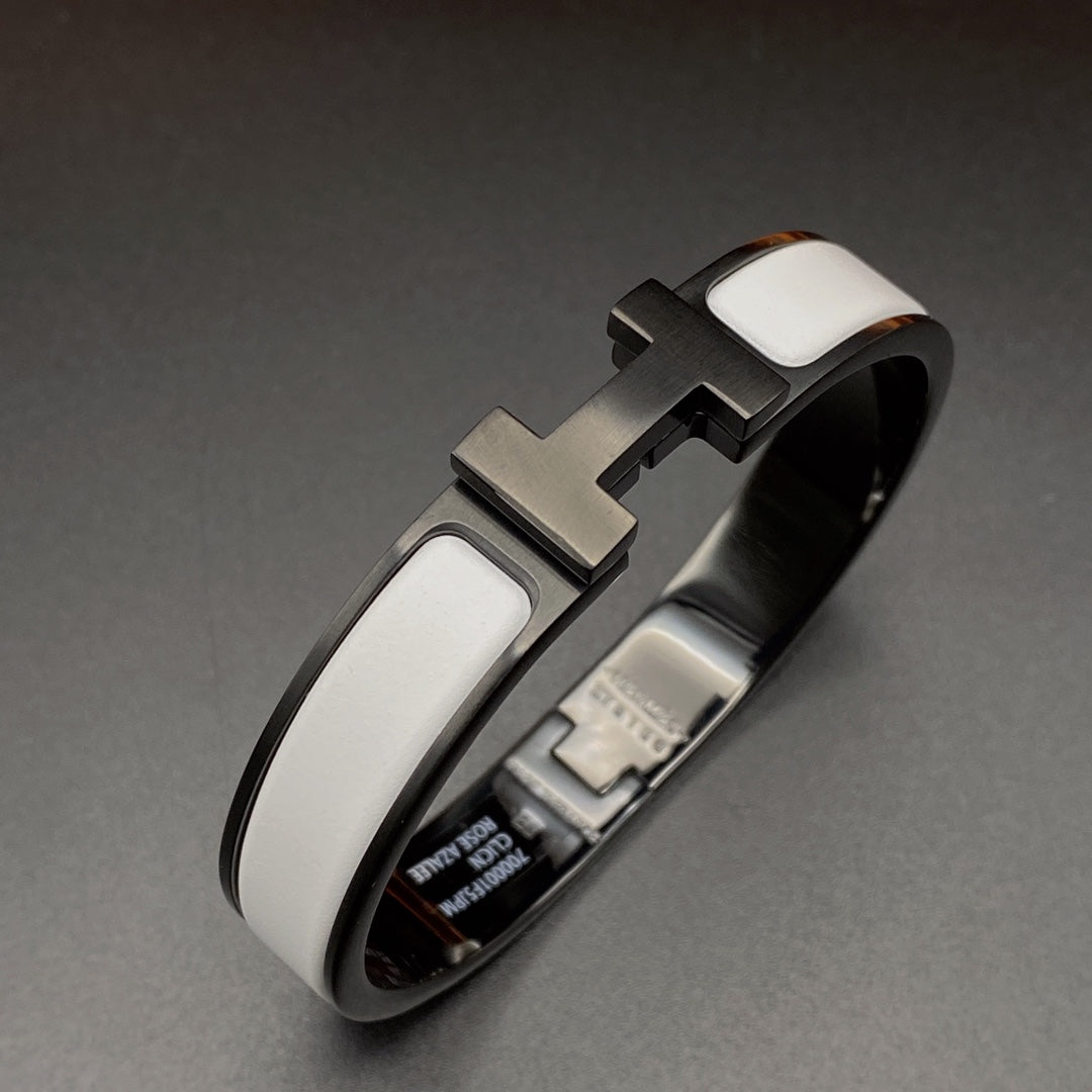 [Vintora]H BRACELET 12MM BLACK WHITE CERAMIC