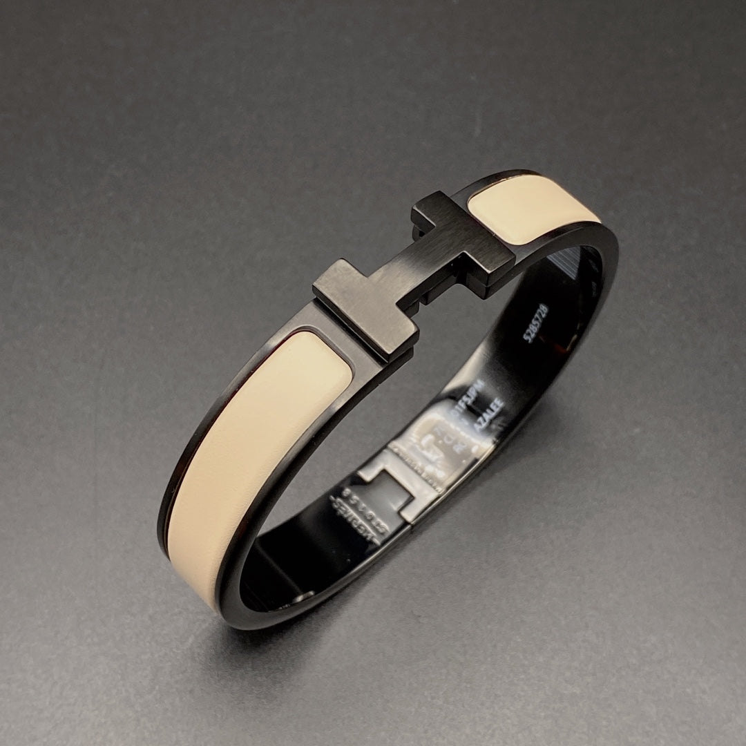 [Vintora]H BRACELET 12MM BLACK BEIGE CERAMIC