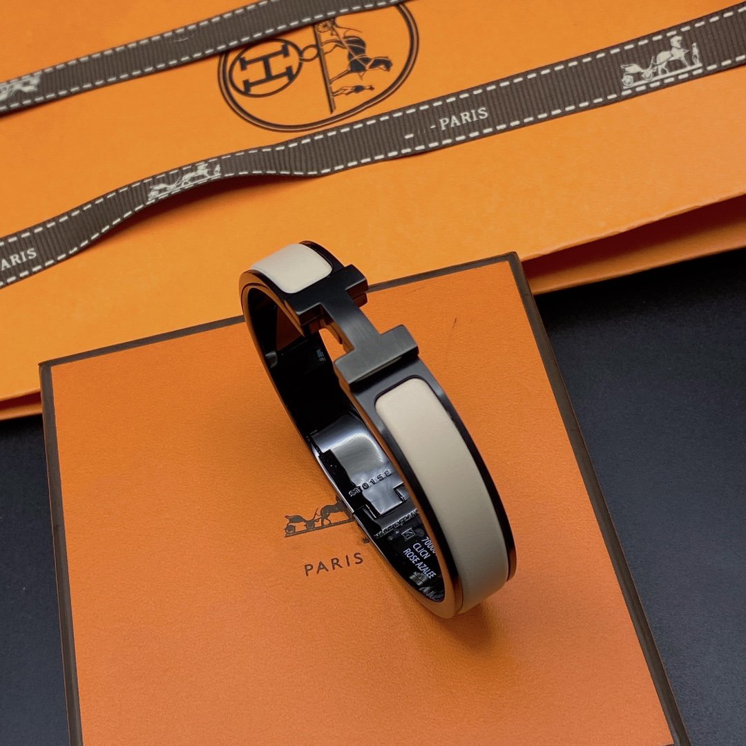 [Vintora]H BRACELET 12MM BLACK BEIGE CERAMIC