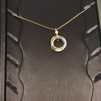 [Vintora]TRINITY SILVER GOLD PINK GOLD NECKLACE