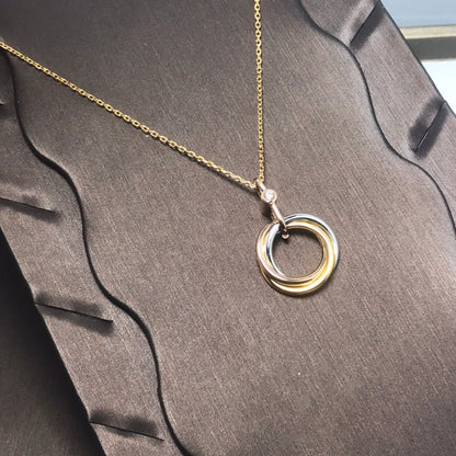 [Vintora]TRINITY SILVER GOLD PINK GOLD NECKLACE