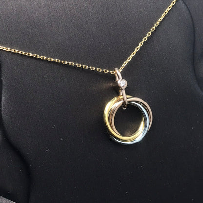 [Vintora]TRINITY SILVER GOLD PINK GOLD NECKLACE