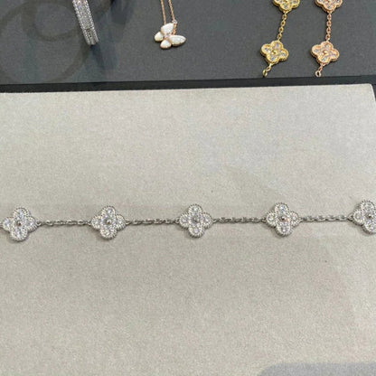 [Vintora] CLOVER 5 MOTIF FULL DIAMOND BRACELET COLLECTION