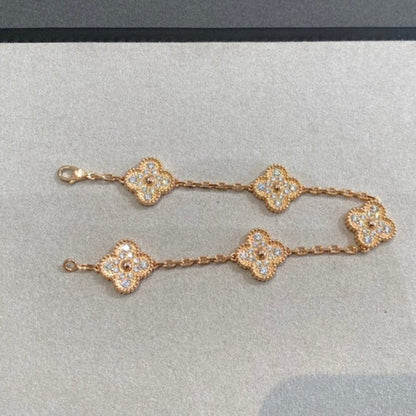 [Vintora] CLOVER 5 MOTIF FULL DIAMOND BRACELET COLLECTION