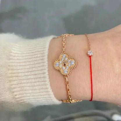[Vintora] CLOVER 5 MOTIF FULL DIAMOND BRACELET COLLECTION