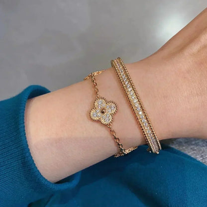 [Vintora] CLOVER 5 MOTIF FULL DIAMOND BRACELET COLLECTION
