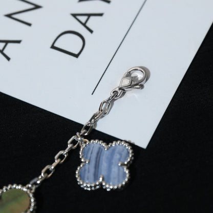 [Vintora]CLOVER BRACELET 5 MOTIFS MOP CHALCEDONY SILVER