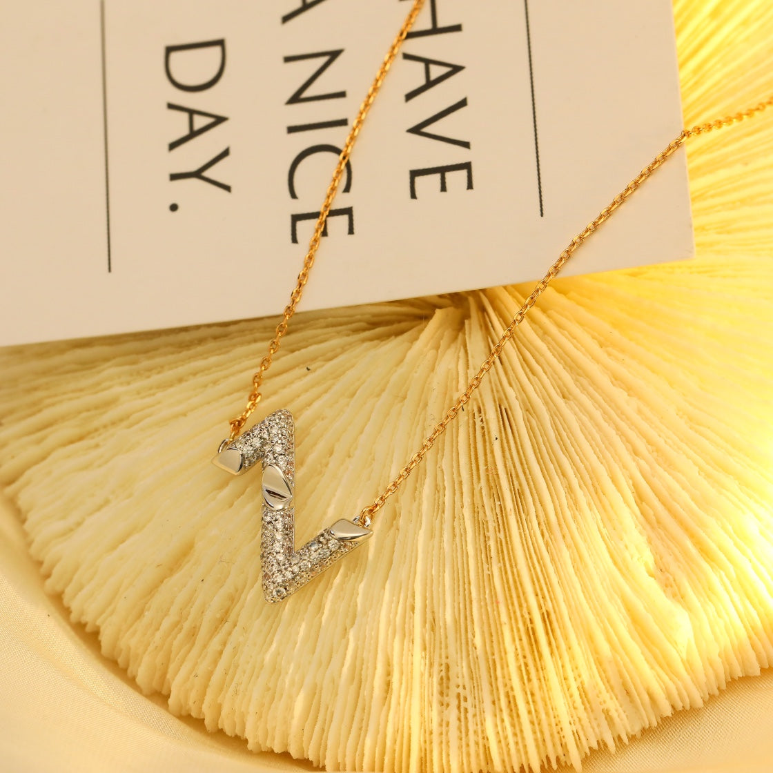 [Vintora]VOLT SILVER DIAMOND PEDANT NECKLACE