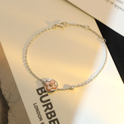 [Vintora]SUN MOTIF PINK MOP SILVER BRACELET
