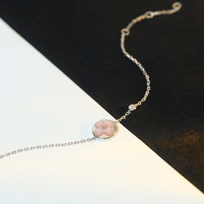 [Vintora]SUN MOTIF PINK MOP SILVER BRACELET
