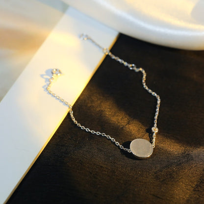 [Vintora]SUN MOTIF PINK MOP SILVER BRACELET