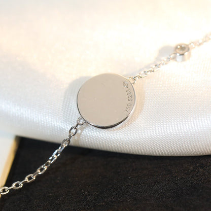 [Vintora]SUN MOTIF PINK MOP SILVER BRACELET
