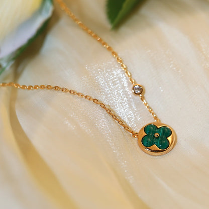 [Vintora]SUN PEDANT PINK GOLD 1 DIAMOND NECKLACE