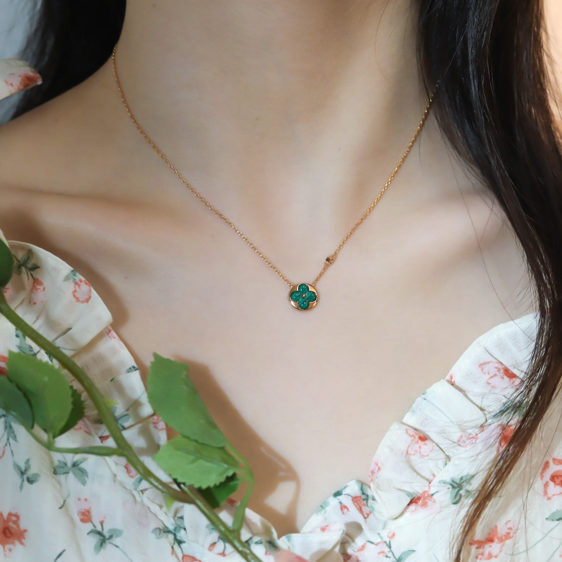 [Vintora]SUN PEDANT PINK GOLD 1 DIAMOND NECKLACE