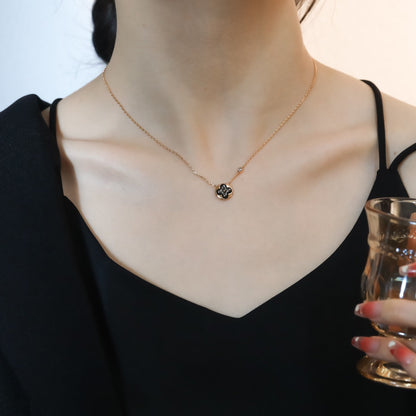 [Vintora]SUN PEDANT PINK GOLD 1 DIAMOND NECKLACE