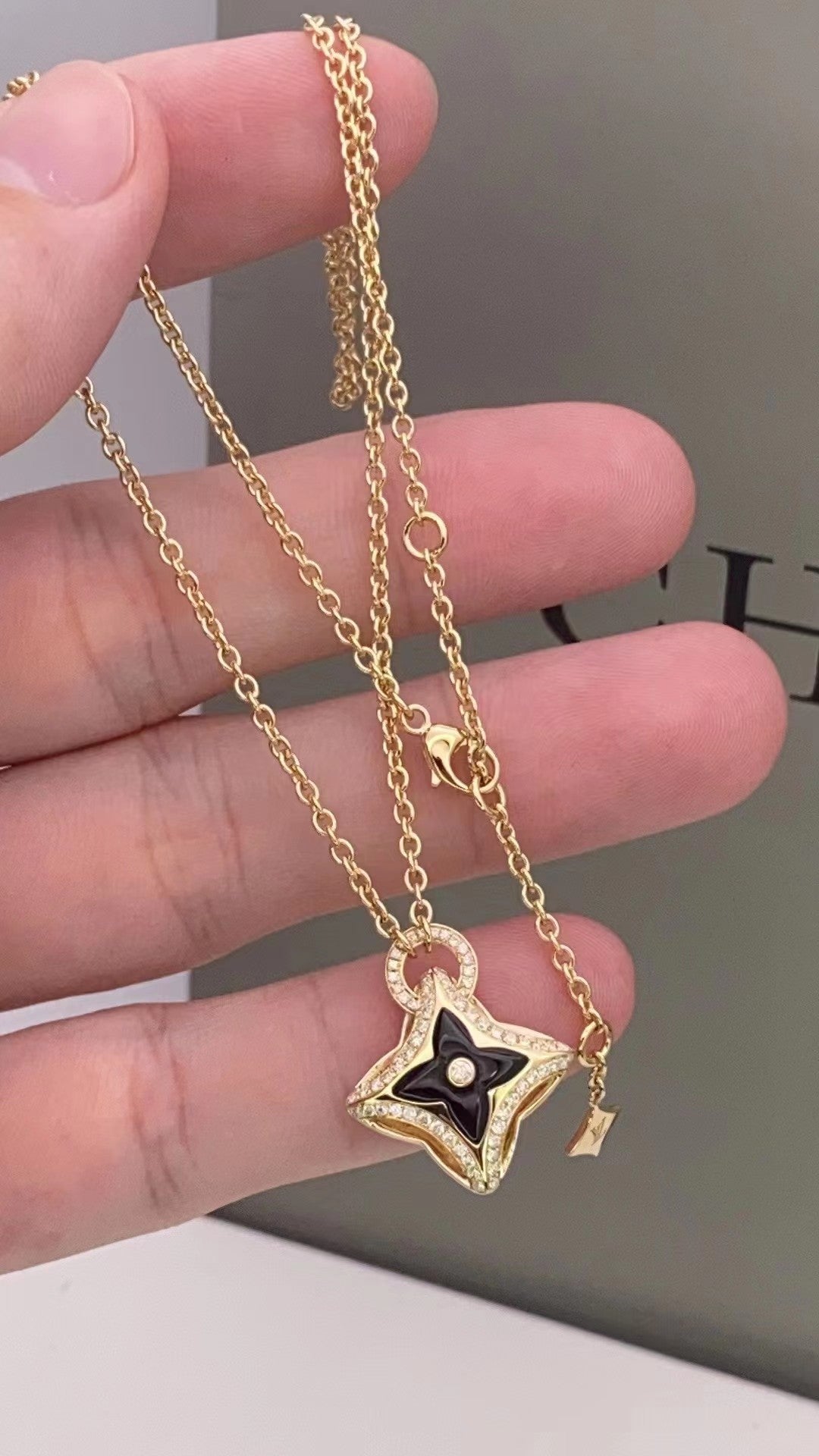 [Vintora]STAR PEDANT PINK GOLD DIAMOND NECKLACE