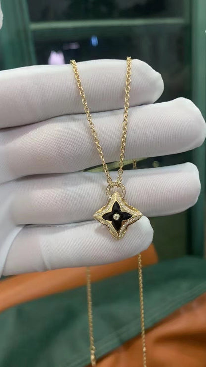 [Vintora]STAR PEDANT PINK GOLD DIAMOND NECKLACE