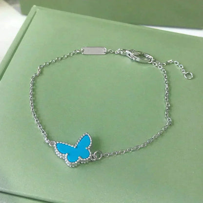 [Vintora]BUTTERFLY TURQUOISE BUTTERFLY BRACELET SILVER