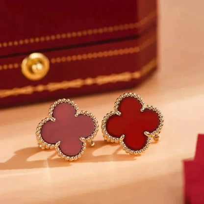 [Vintora]CLOVER MEDIUM 1 MOTIFS CARNELIAN  EARRINGS