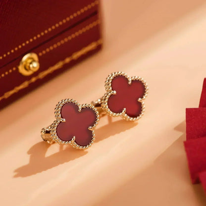 [Vintora]CLOVER MEDIUM 1 MOTIFS CARNELIAN  EARRINGS
