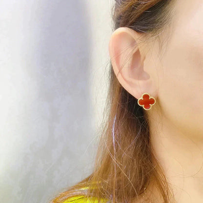 [Vintora]CLOVER MEDIUM 1 MOTIFS CARNELIAN  EARRINGS