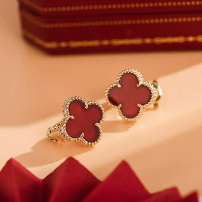 [Vintora]CLOVER MEDIUM 1 MOTIFS CARNELIAN  EARRINGS