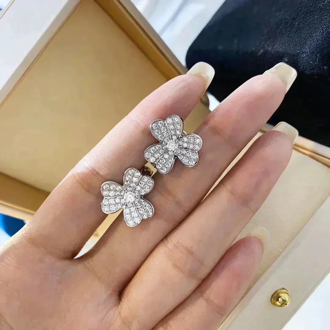 [Vintora]CLOVER COMOS DIAMOND EARRINGS SILVER