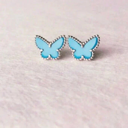 [Vintora]BUTTERFLY TURQUOISE EARRINGS SILVER