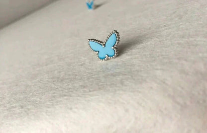 [Vintora]BUTTERFLY TURQUOISE EARRINGS SILVER