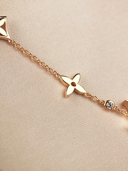 [Vintora]STAR AND SUN 7 MOTIFS GOLD BRACELET