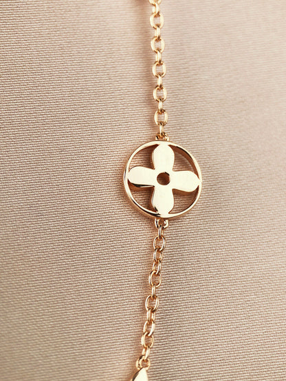 [Vintora]STAR AND SUN 7 MOTIFS GOLD BRACELET