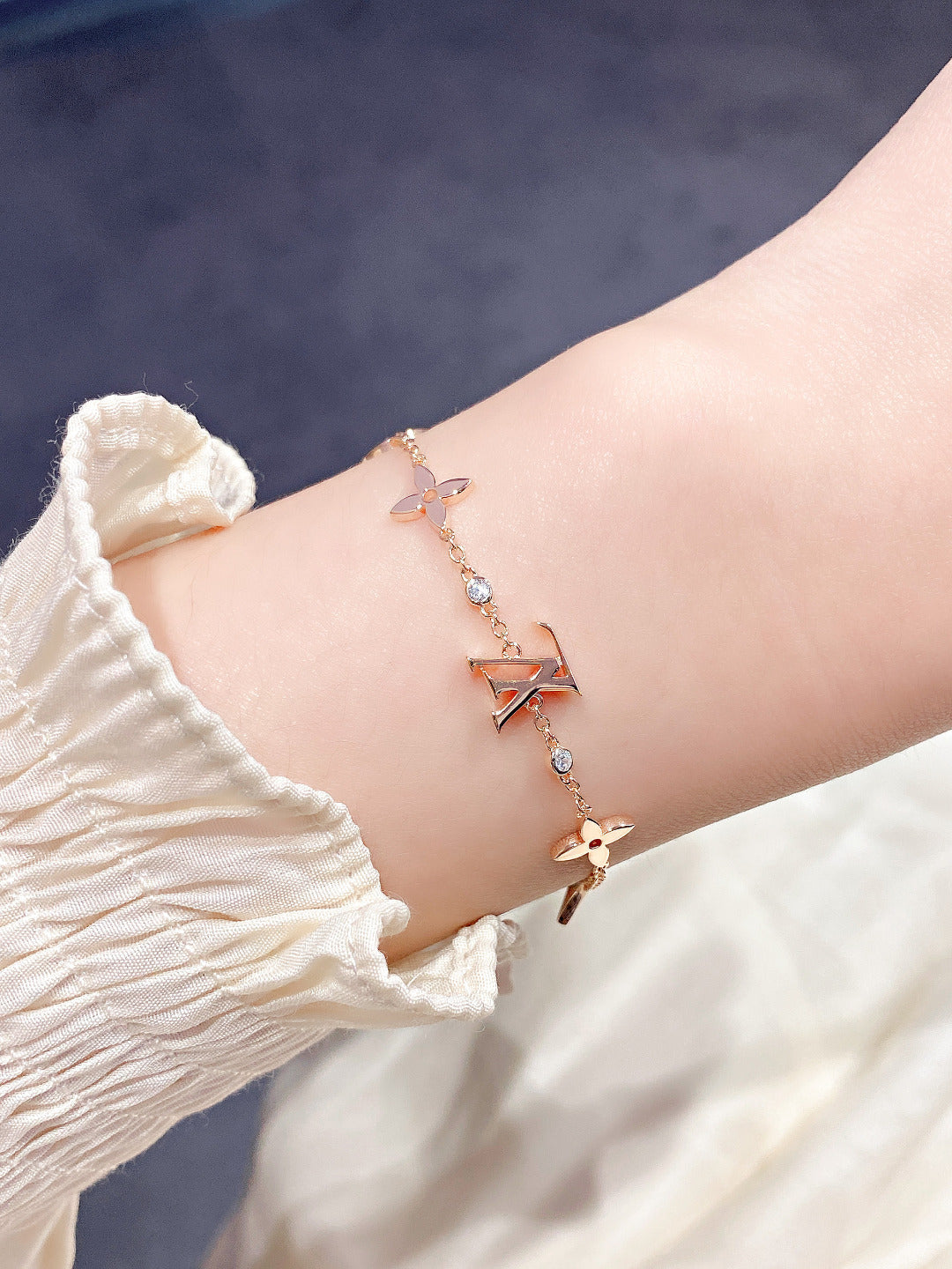 [Vintora]STAR AND SUN 7 MOTIFS GOLD BRACELET