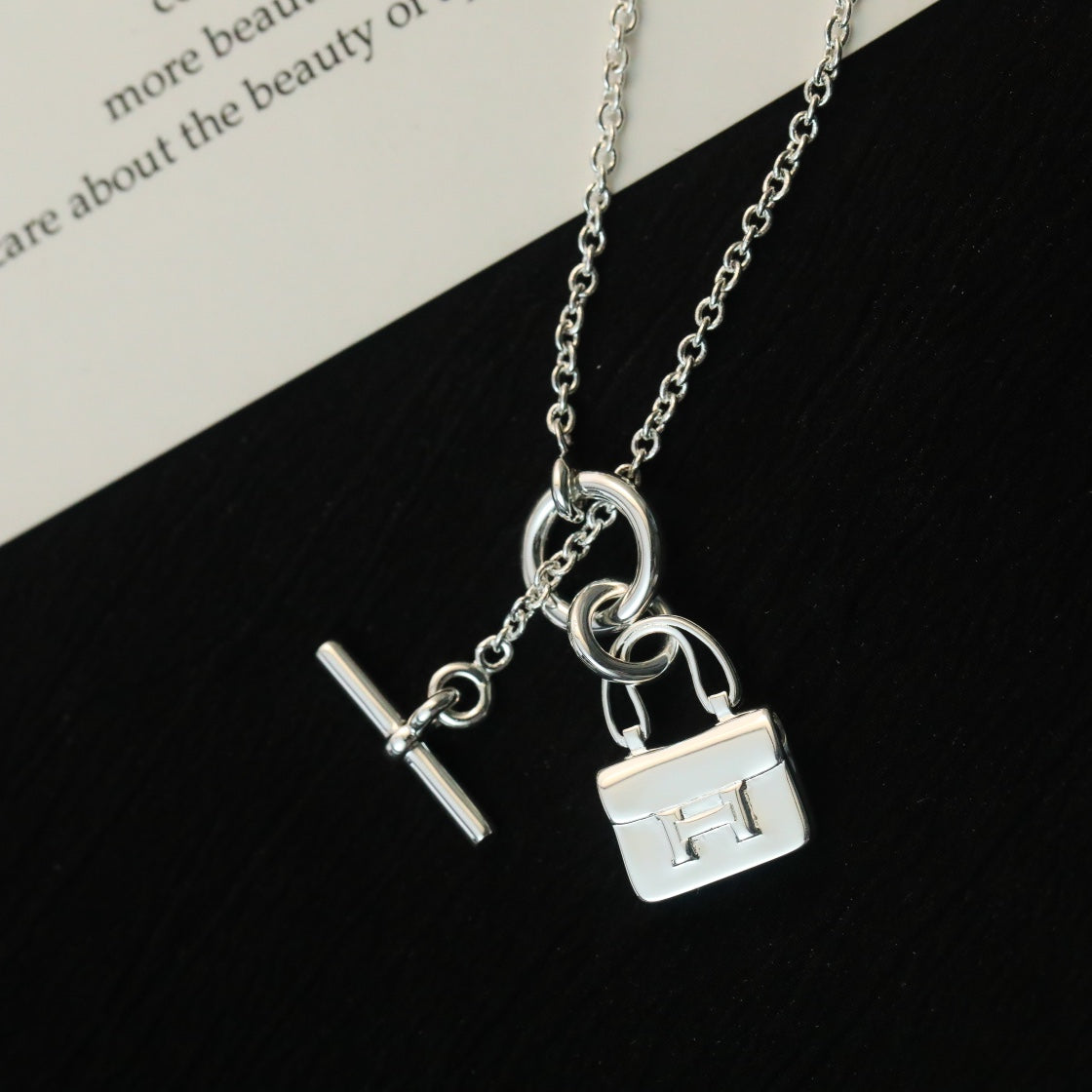 [Vintora]POP H PEDANT SILVER NECKLACE