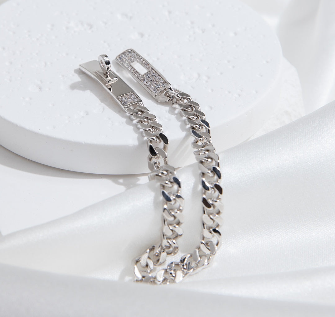 [Vintora]KELLY CHAIN SILVER DIAMOND BRACELET