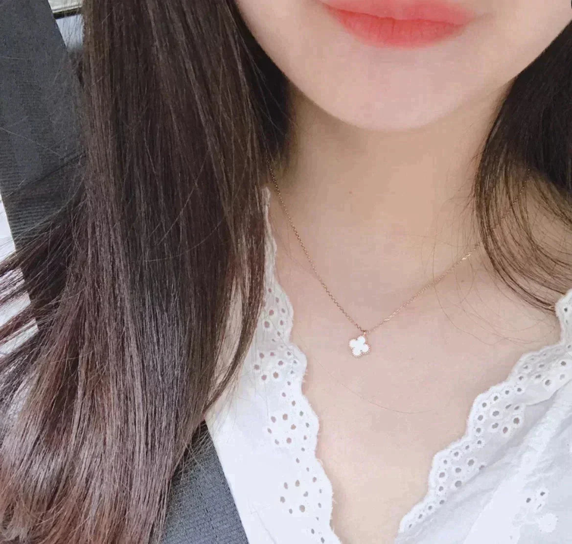 [Vintora]CLOVER MINI 9.5MM WHITE MOTHER-OF-PEARL NECKLACE