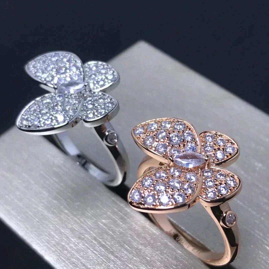 [Vintora]BUTTERFLY PINK GOLD DIAMOND RING