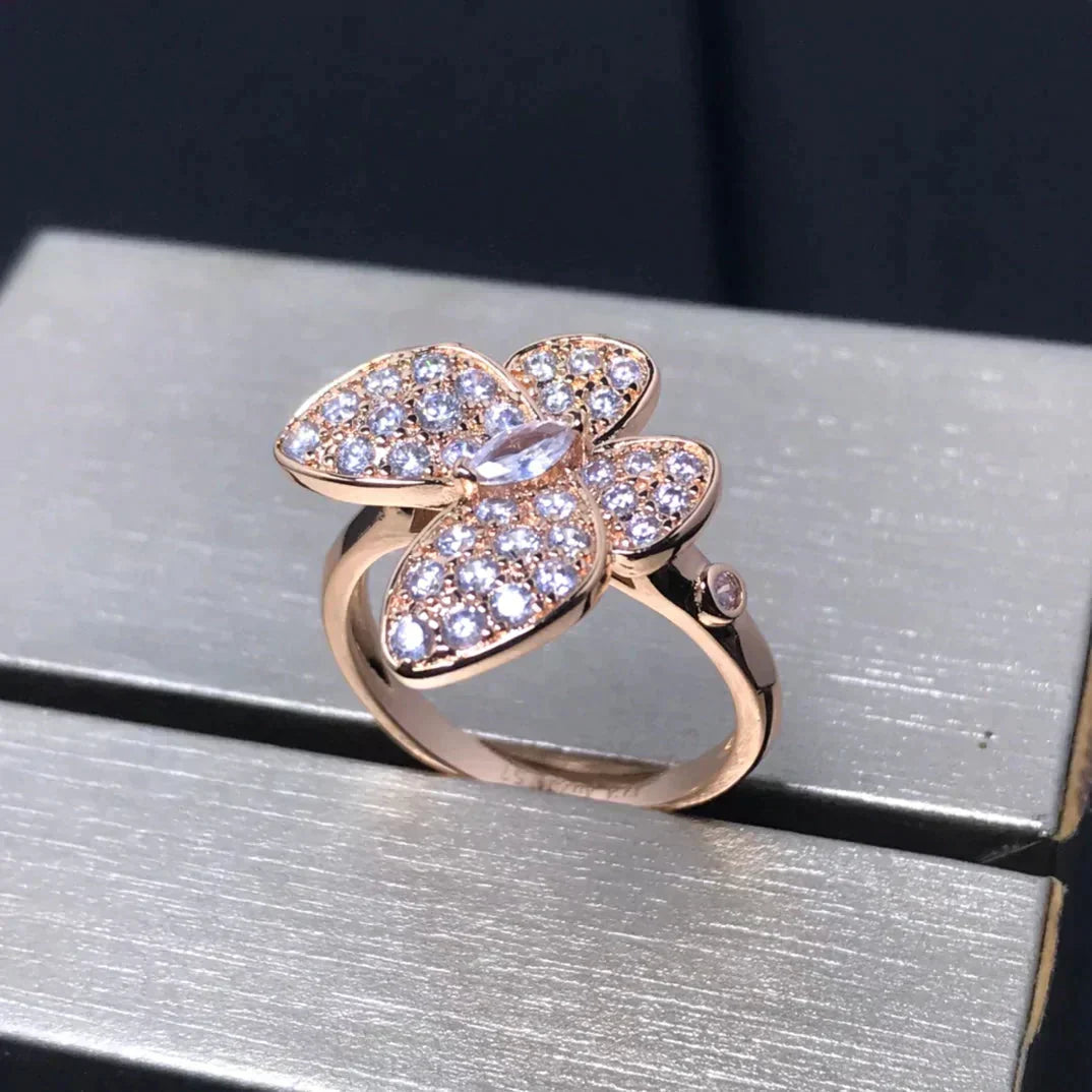 [Vintora]BUTTERFLY PINK GOLD DIAMOND RING