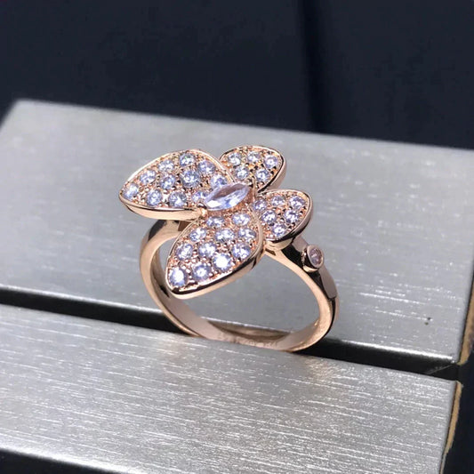 [Vintora]BUTTERFLY PINK GOLD DIAMOND RING
