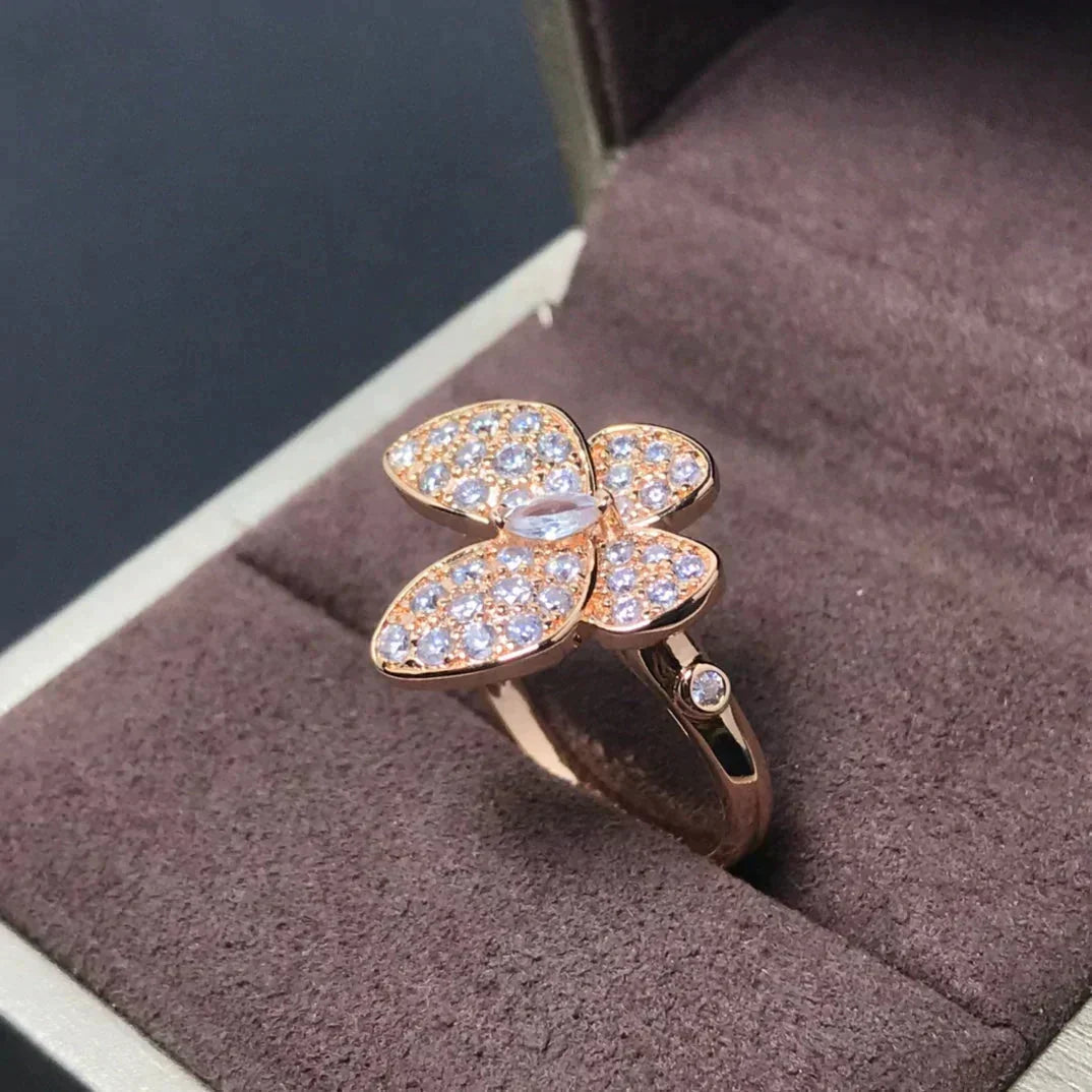 [Vintora]BUTTERFLY PINK GOLD DIAMOND RING