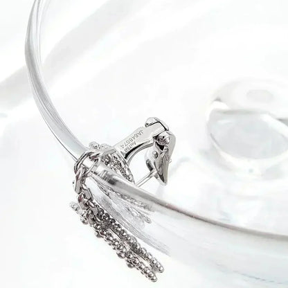 [Vintora]CLOVER 2 MOTIFS  DIAMOND ONYX EARRINGS SILVER