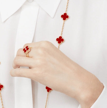 [Vintora]CLOVER CARNELIAN RING Vintora GOLD DIAMOND