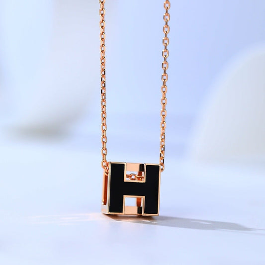 [Vintora]H CAGE PINK GOLD NECKLACE