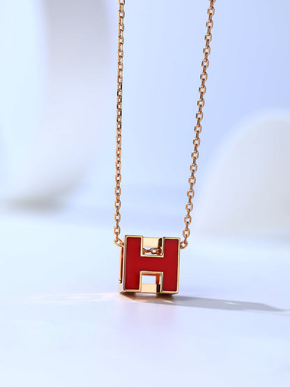 [Vintora]H CAGE PINK GOLD NECKLACE
